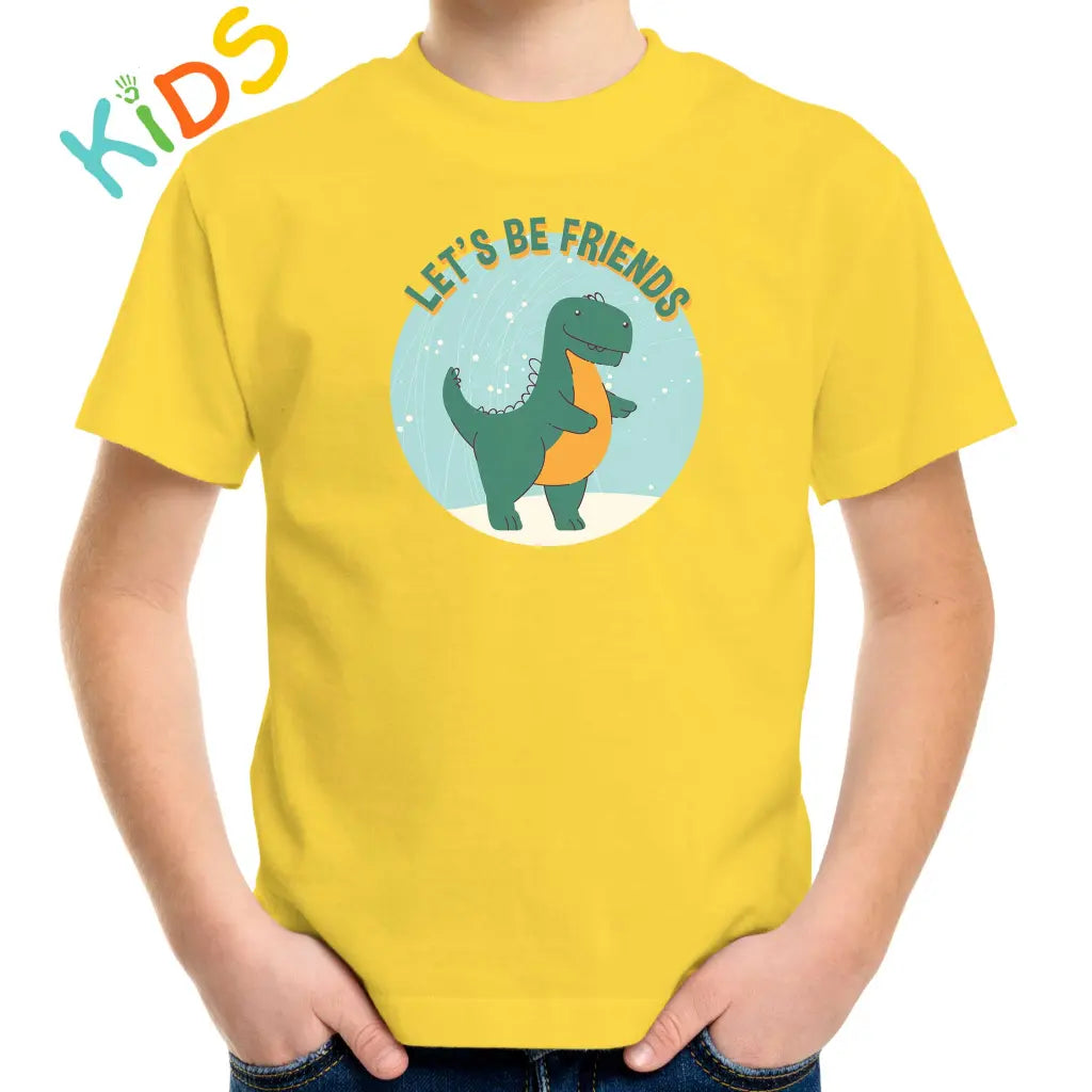 Let’s Be Friends Dino Kids T-shirt - Tshirtpark.com