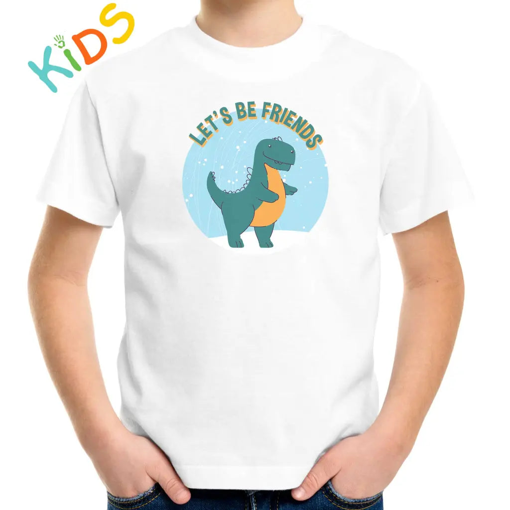 Let’s Be Friends Dino Kids T-shirt - Tshirtpark.com