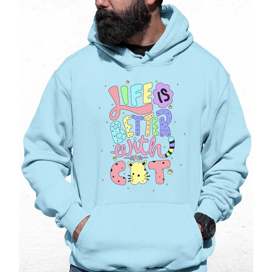 Life Is Better With A Cat Colour Hoodie - Tshirtpark.com