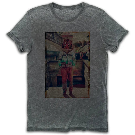 Lion Man Vintage Burn-Out T-shirt - Tshirtpark.com