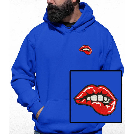 Lips Embroidered Colour Hoodie - Tshirtpark.com