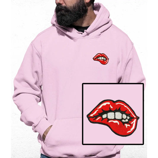 Lips Embroidered Colour Hoodie - Tshirtpark.com