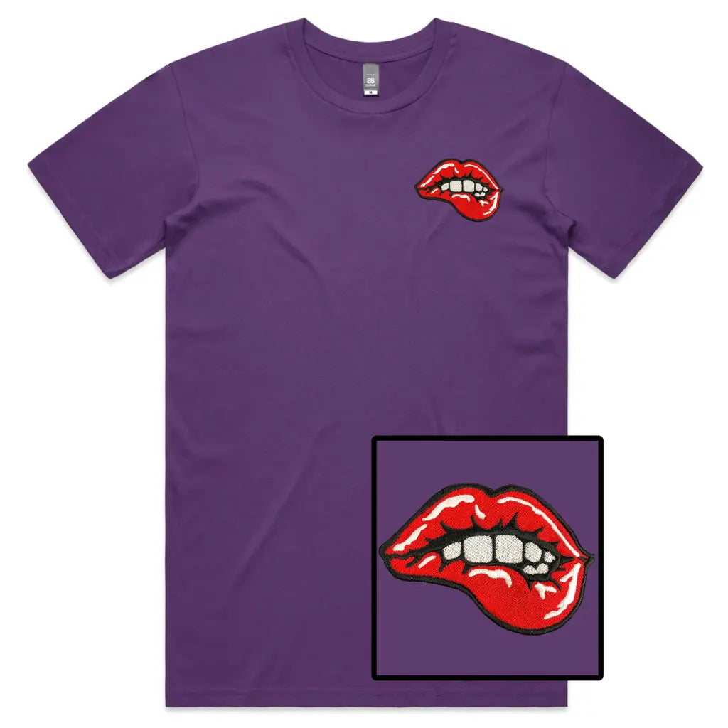 Lips Embroidered T-Shirt - Tshirtpark.com