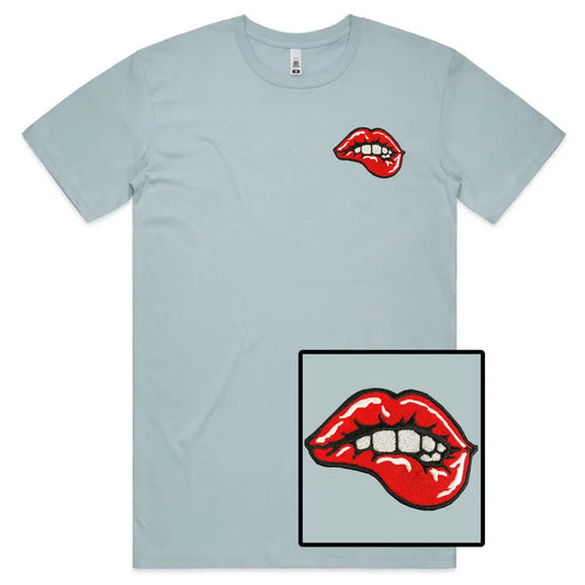 Lips Embroidered T-Shirt - Tshirtpark.com