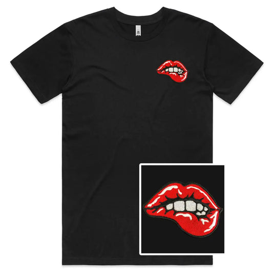 Lips Embroidered T-Shirt - Tshirtpark.com