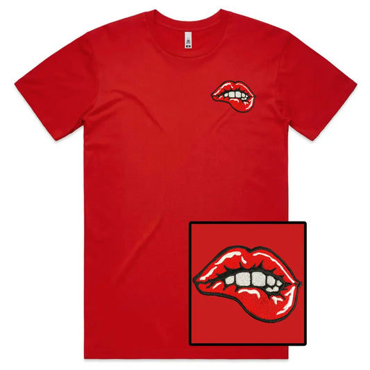 Lips Embroidered T-Shirt - Tshirtpark.com