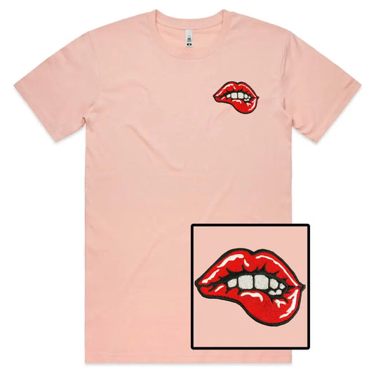 Lips Embroidered T-Shirt - Tshirtpark.com