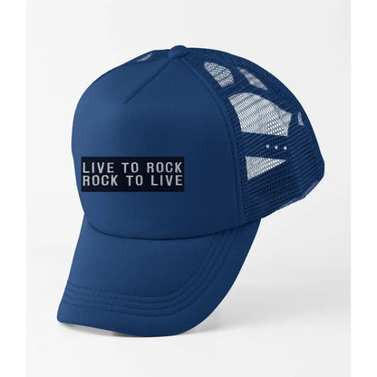 Live To Rock Slogan Trucker Cap - Tshirtpark.com