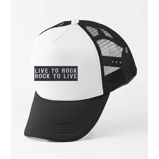 Live To Rock Slogan Trucker Cap - Tshirtpark.com
