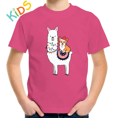 Llama And Dog Kids T-shirt - Tshirtpark.com