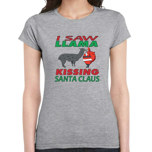 Llama Santa Ladies T-Shirt - Tshirtpark.com