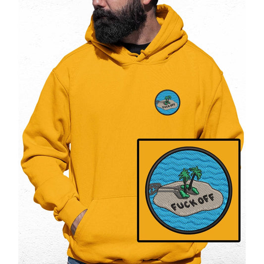 Lonely Island Embroidered Colour Hoodie
