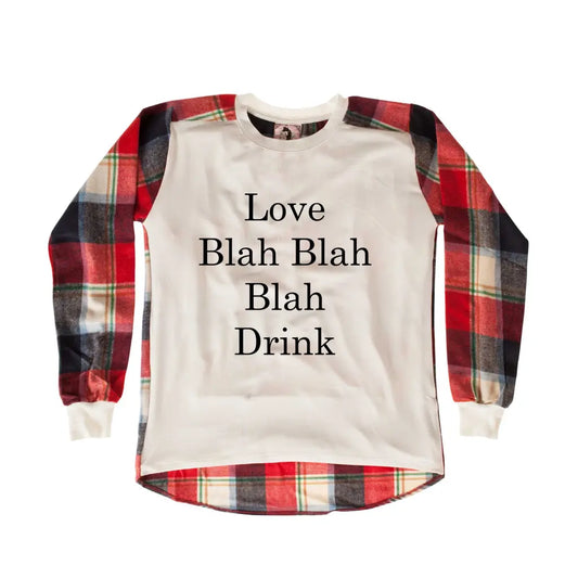 Love Bla Bla Chequered SweatShirt - Tshirtpark.com