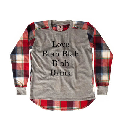 Love Bla Bla Chequered SweatShirt - Tshirtpark.com