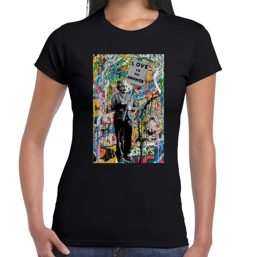 Love Is The Answer Ladies Banksy T-Shirt - Tshirtpark.com