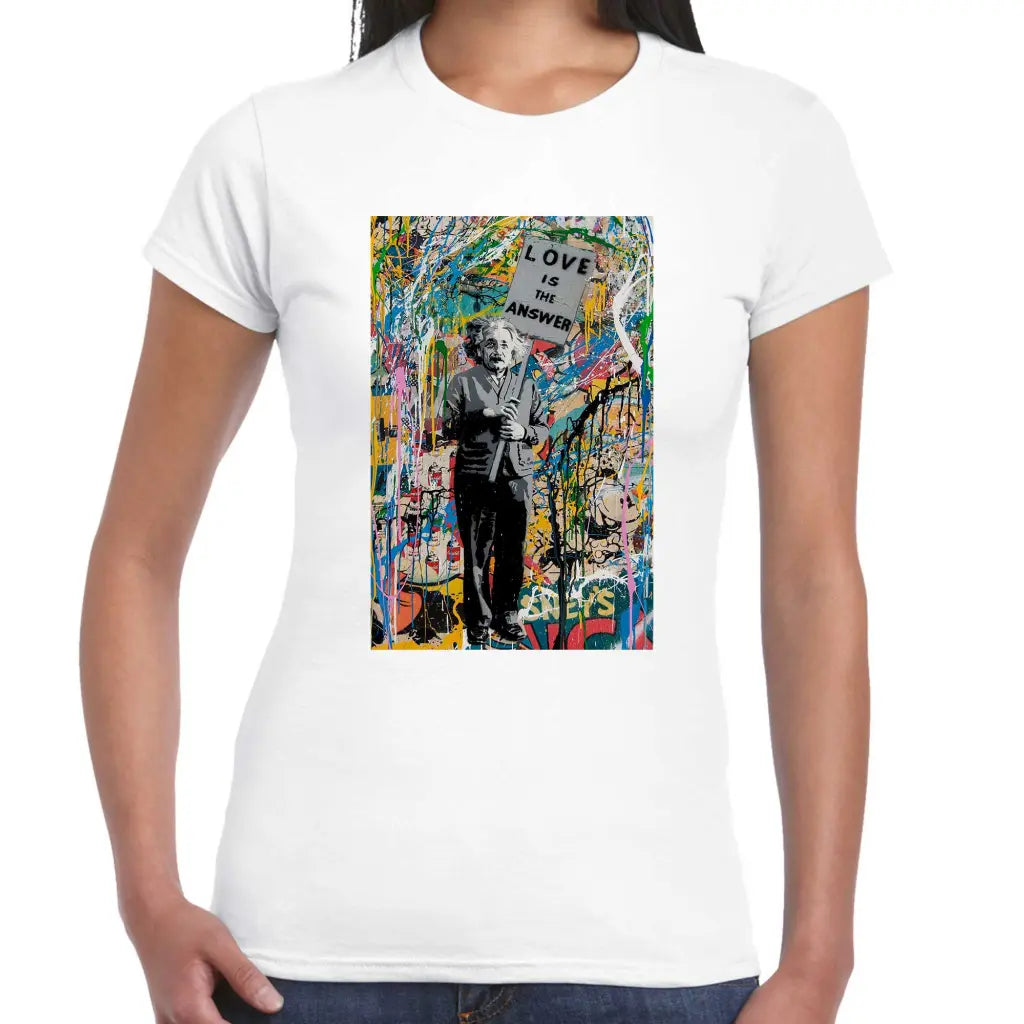 Love Is The Answer Ladies Banksy T-Shirt - Tshirtpark.com