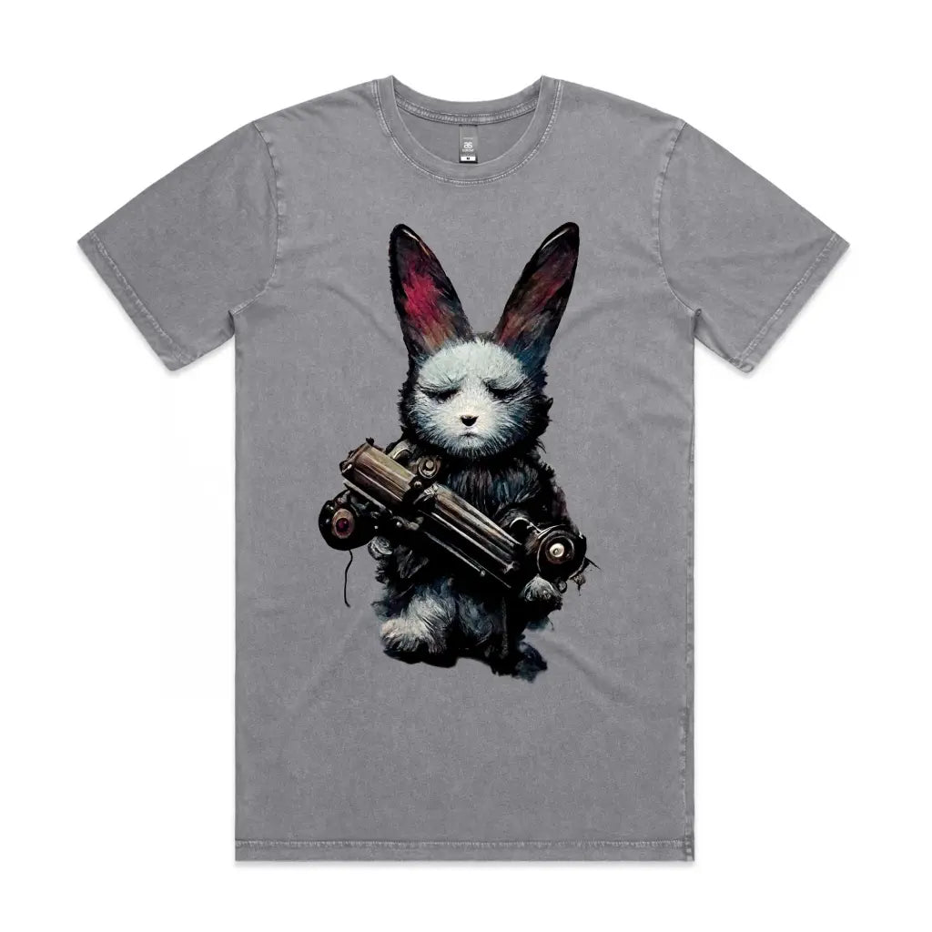 Machine Gun Bunny Stone Wash T-Shirt - Tshirtpark.com