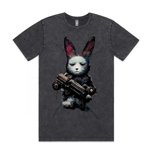 Machine Gun Bunny Stone Wash T-Shirt - Tshirtpark.com