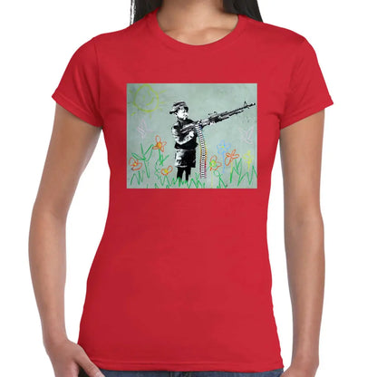MAchine Gun Ladies Banksy T-Shirt - Tshirtpark.com