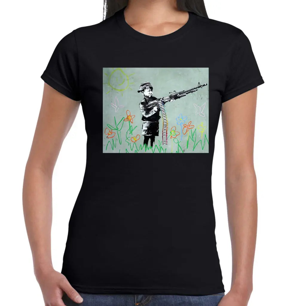 MAchine Gun Ladies Banksy T-Shirt - Tshirtpark.com