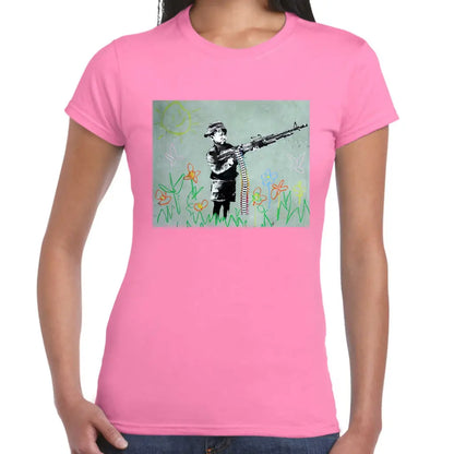 MAchine Gun Ladies Banksy T-Shirt - Tshirtpark.com