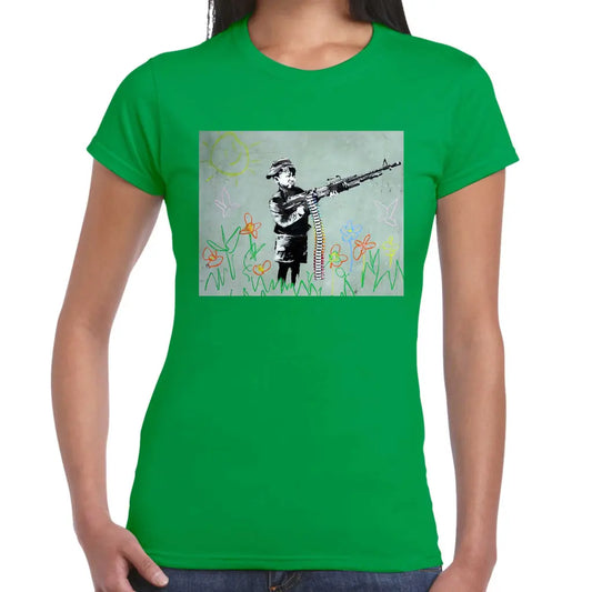 MAchine Gun Ladies Banksy T-Shirt - Tshirtpark.com