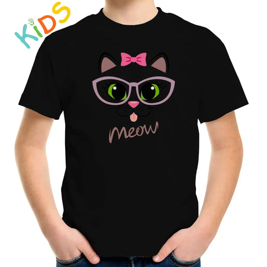 Meow Nerd Cat Kids T-shirt - Tshirtpark.com