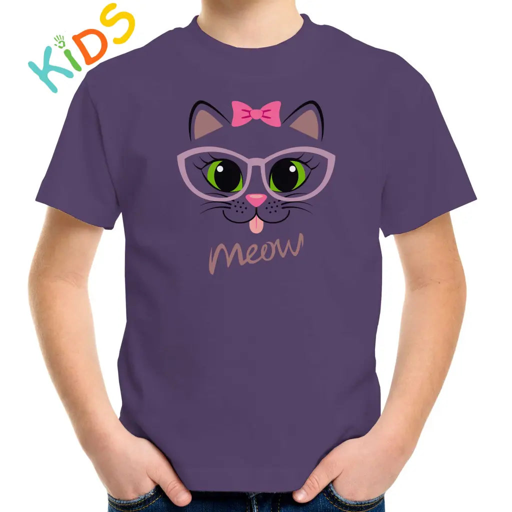 Meow Nerd Cat Kids T-shirt - Tshirtpark.com