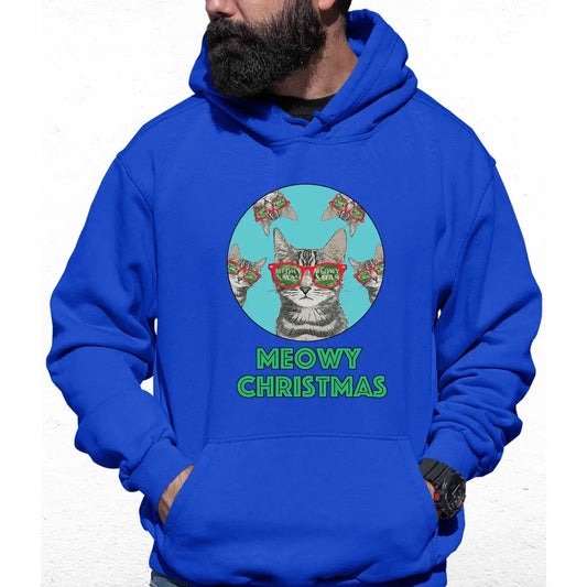 Meowy Christmas Circle Cat Colour Hoodie - Tshirtpark.com