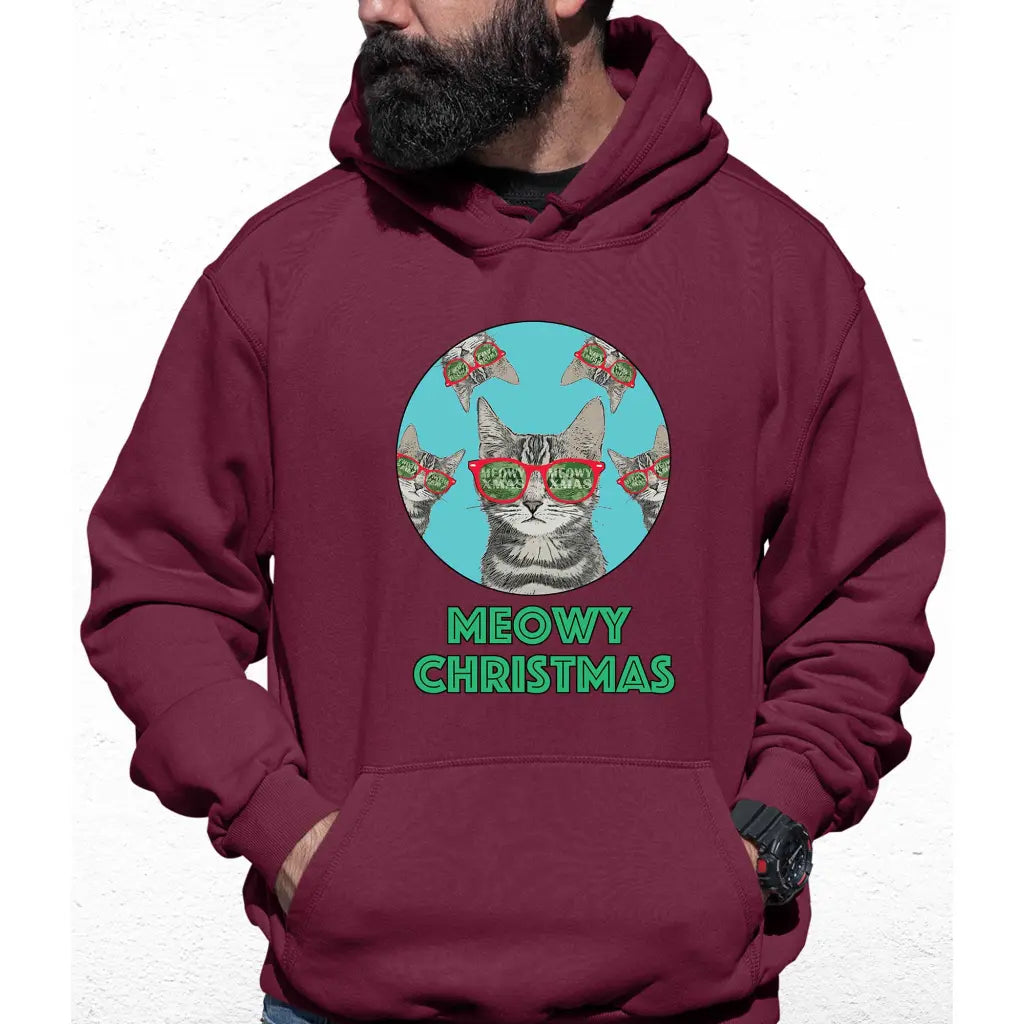 Meowy Christmas Circle Cat Colour Hoodie - Tshirtpark.com