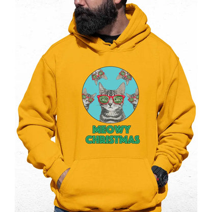 Meowy Christmas Circle Cat Colour Hoodie - Tshirtpark.com