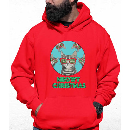 Meowy Christmas Circle Cat Colour Hoodie - Tshirtpark.com