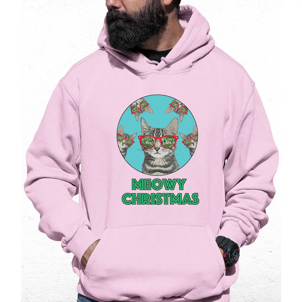 Meowy Christmas Circle Cat Colour Hoodie - Tshirtpark.com