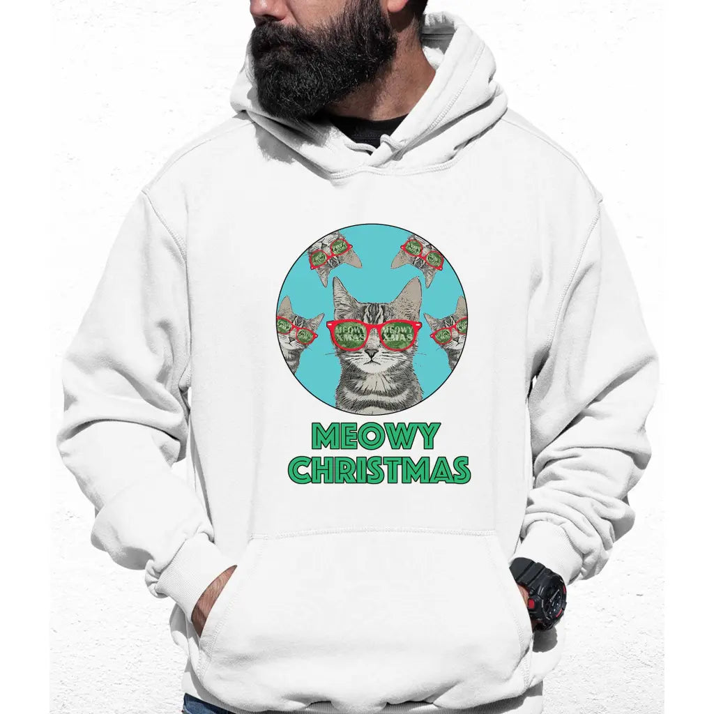 Meowy Christmas Circle Cat Colour Hoodie - Tshirtpark.com