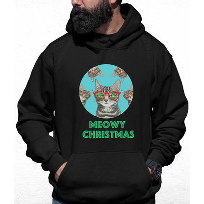 Meowy Christmas Circle Cat Colour Hoodie - Tshirtpark.com