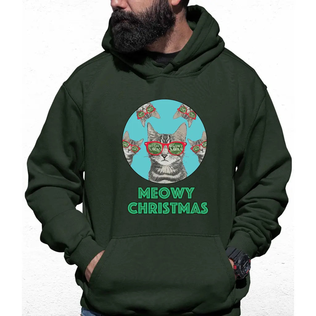 Meowy Christmas Circle Cat Colour Hoodie - Tshirtpark.com