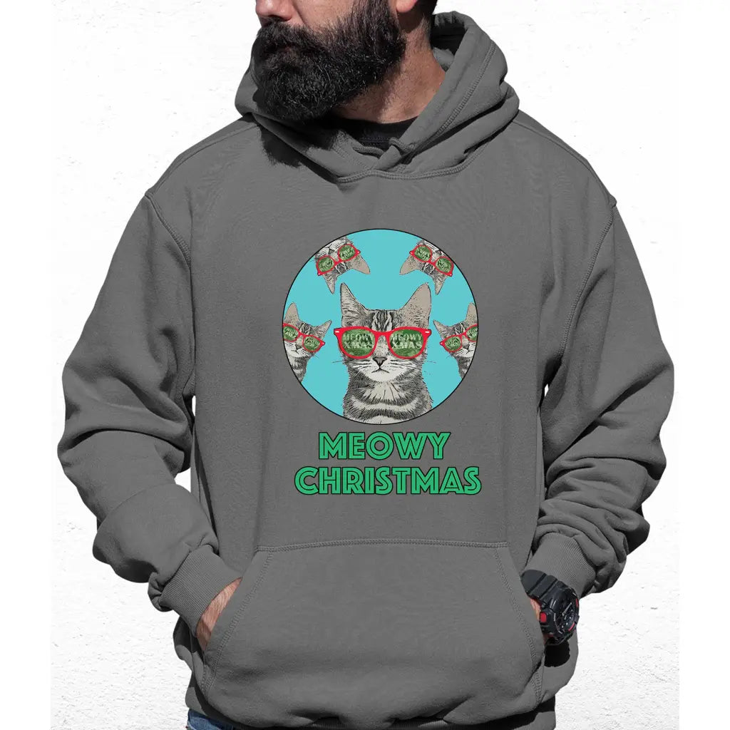 Meowy Christmas Circle Cat Colour Hoodie - Tshirtpark.com