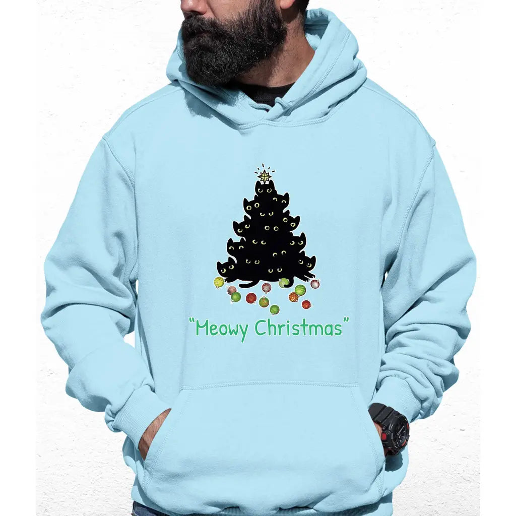 Meowy Christmas Tree Colour Hoodie - Tshirtpark.com