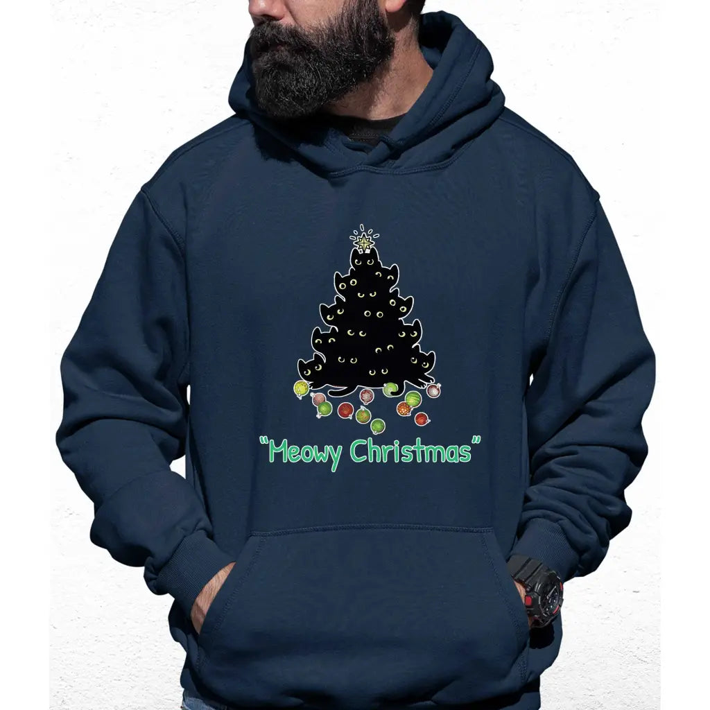 Meowy Christmas Tree Colour Hoodie - Tshirtpark.com