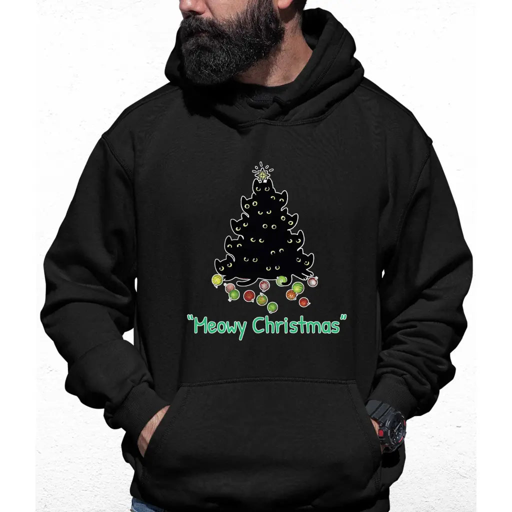 Meowy Christmas Tree Colour Hoodie - Tshirtpark.com