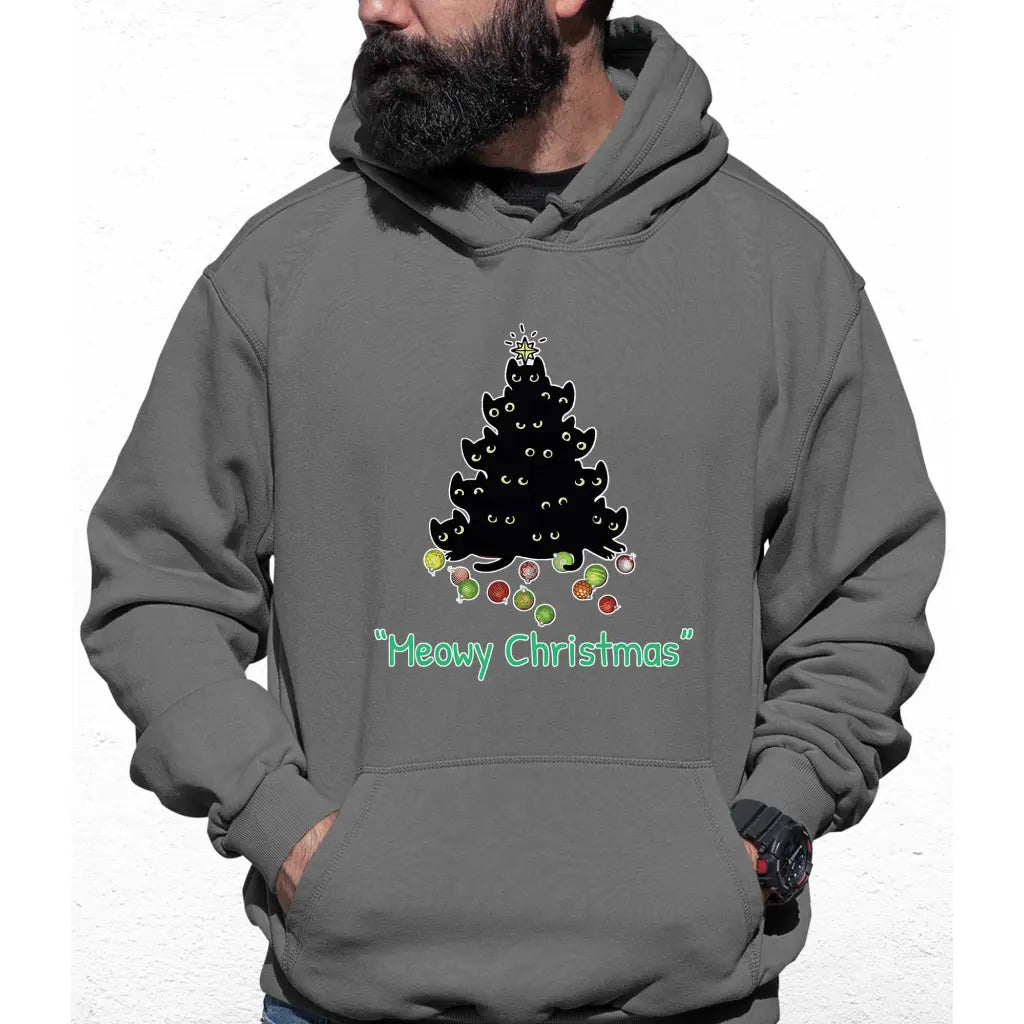 Meowy Christmas Tree Colour Hoodie - Tshirtpark.com