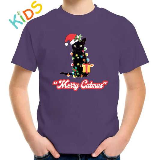 Merry Black Catmas Kids T-shirt - Tshirtpark.com