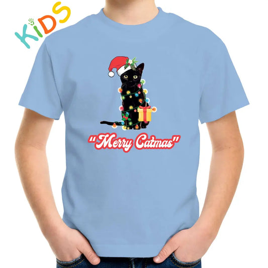 Merry Black Catmas Kids T-shirt - Tshirtpark.com