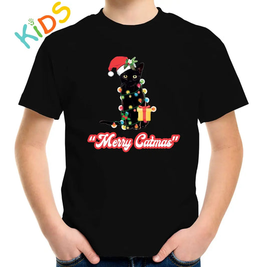 Merry Black Catmas Kids T-shirt - Tshirtpark.com