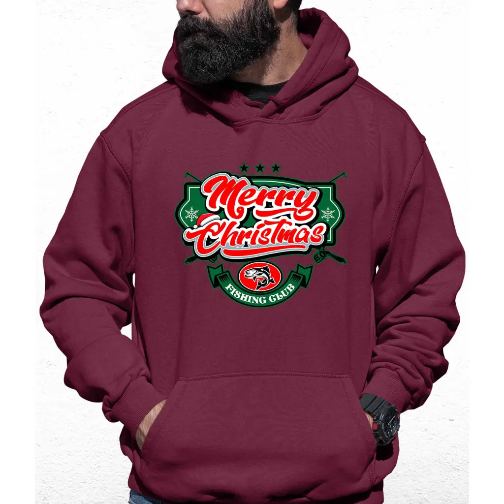 Merry X-Mas Fishing Club Santa Colour Hoodie