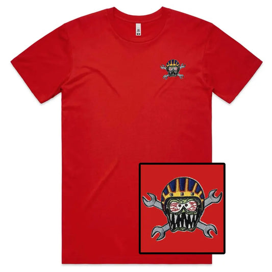 Monster Helmet Embroidered T-Shirt - Tshirtpark.com