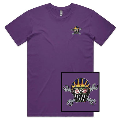 Monster Helmet Embroidered T-Shirt - Tshirtpark.com