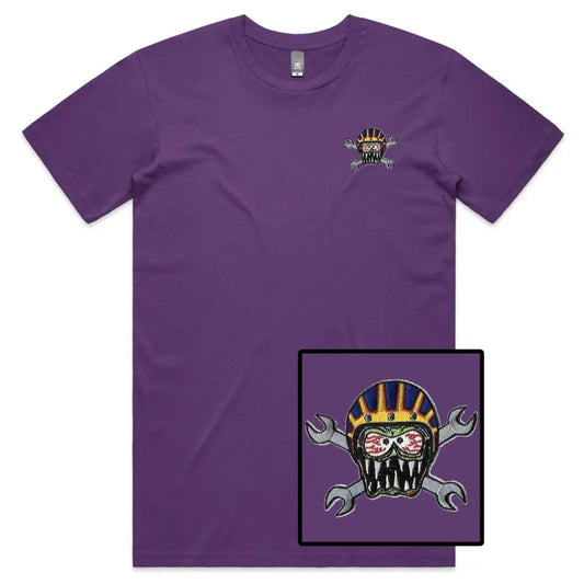 Monster Helmet Embroidered T-Shirt - Tshirtpark.com