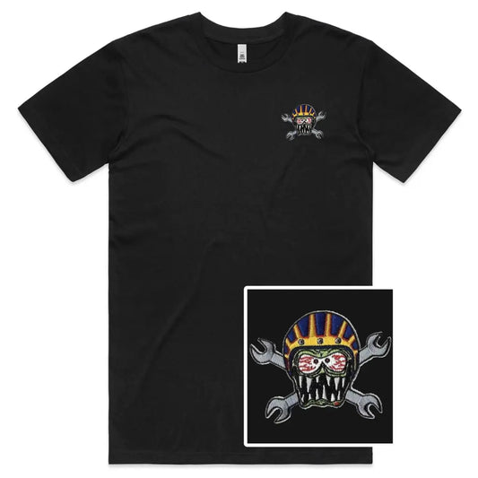 Monster Helmet Embroidered T-Shirt - Tshirtpark.com