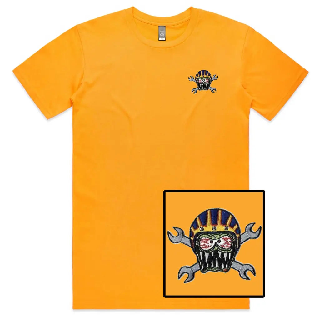 Monster Helmet Embroidered T-Shirt - Tshirtpark.com